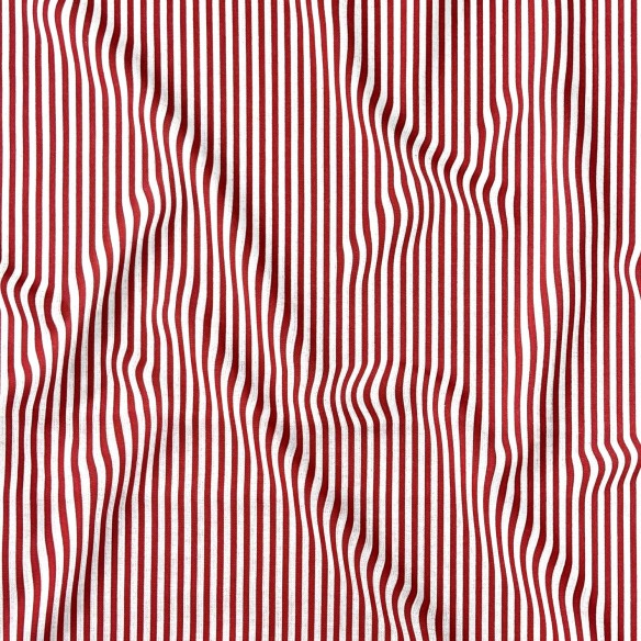 Cotton Fabric - Red Stripes 3 mm