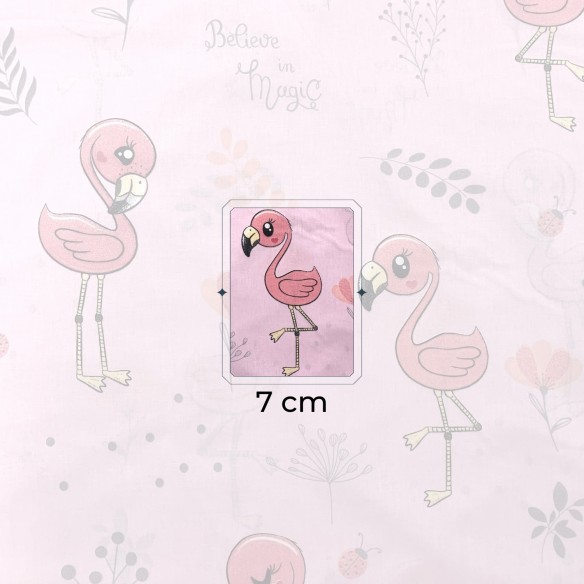 Cotton Fabric - Flamingos and Twigs