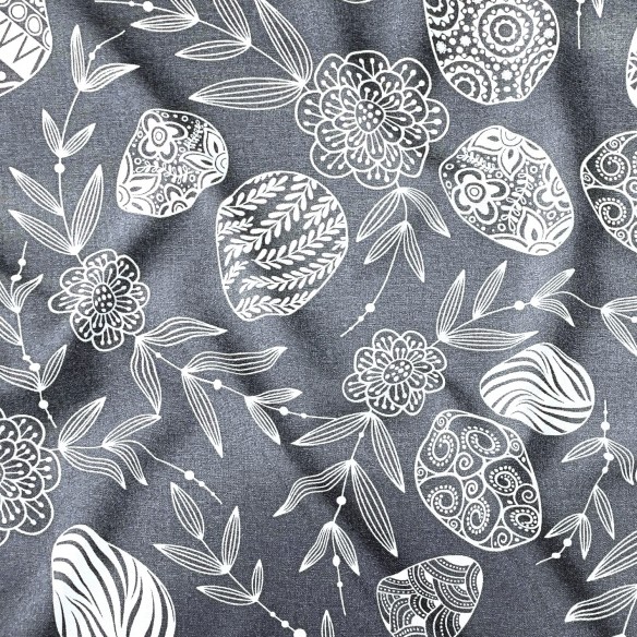 Cotton Fabric - Easter, Graphite