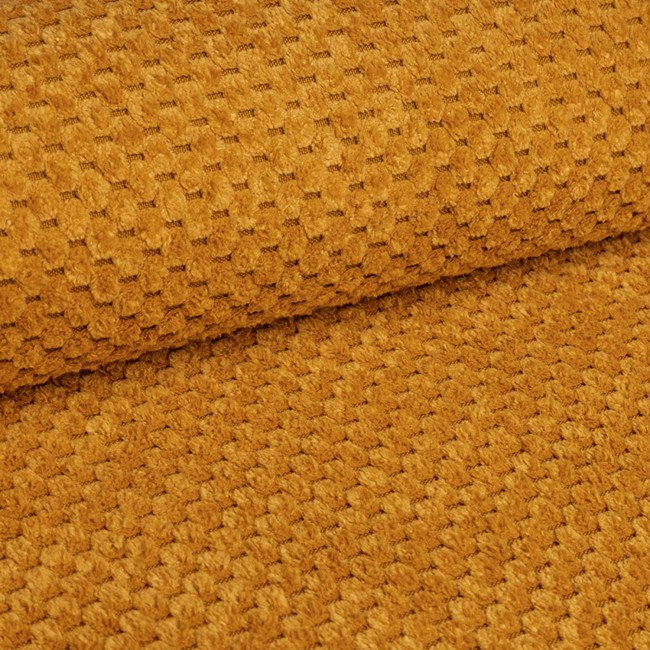 Upholstery Fabric Dot I Velour - Mustard