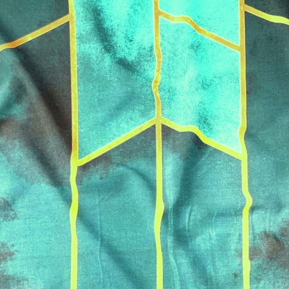 Cotton Fabric 220 cm - Emerald hexagon