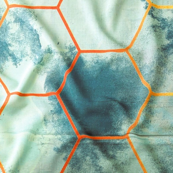 Cotton Fabric 220 cm - Emerald hexagon