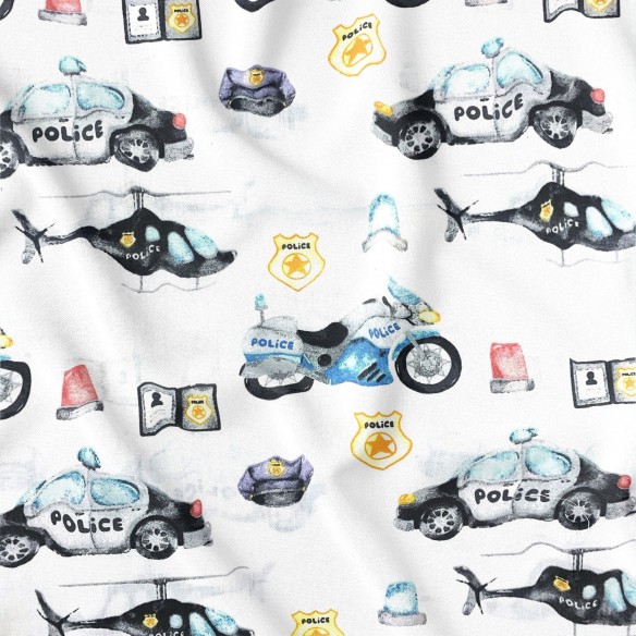 Cotton Fabric - Police
