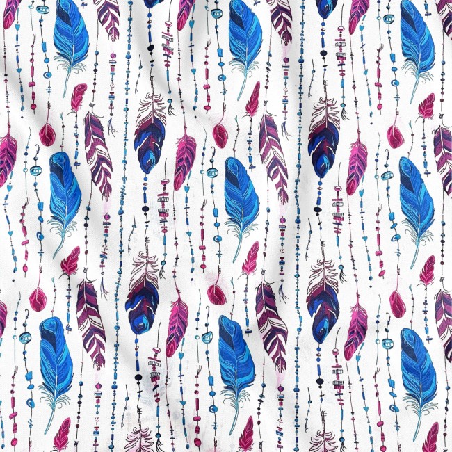 Cotton Fabric - Feathers and Beads...
