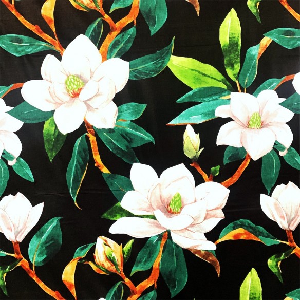 Cotton Fabric 220 cm - Magnolia, White