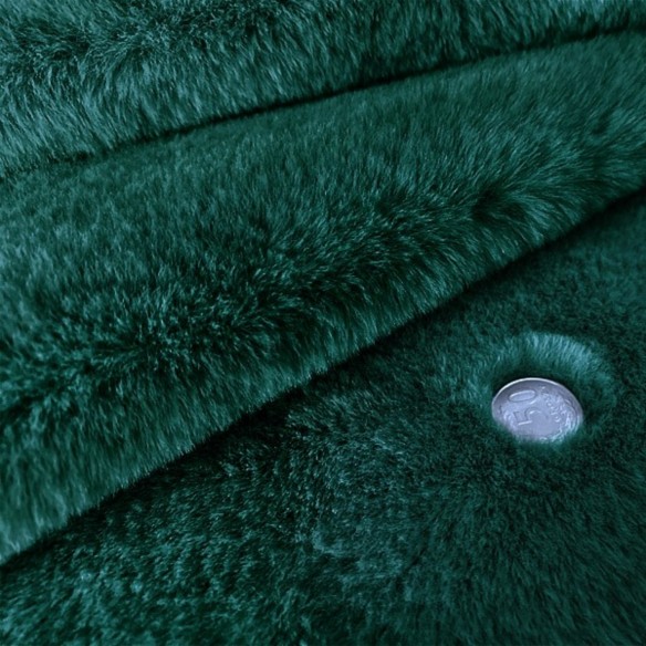 Knitted Fabric - BUNNY Fur, Bottle Green