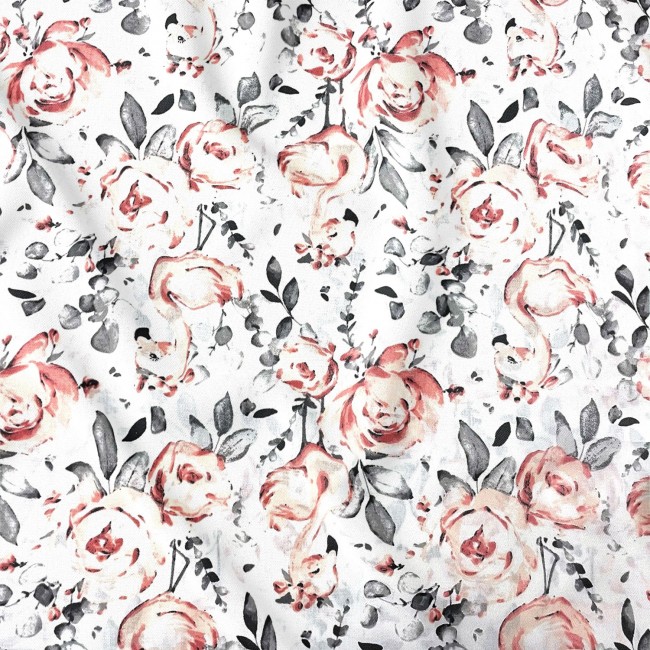 Cotton Fabric - Flamingos and Roses