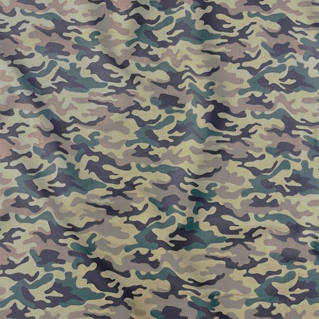 Cotton Fabric - Military Green-Brown...