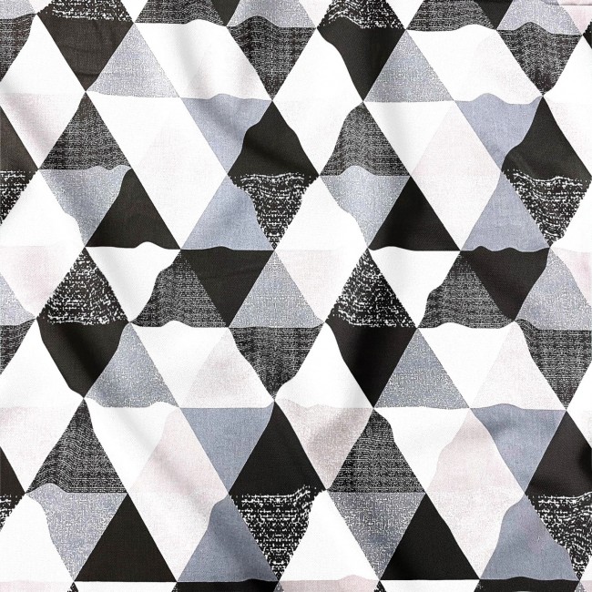 Cotton Fabric - Big Black Triangles