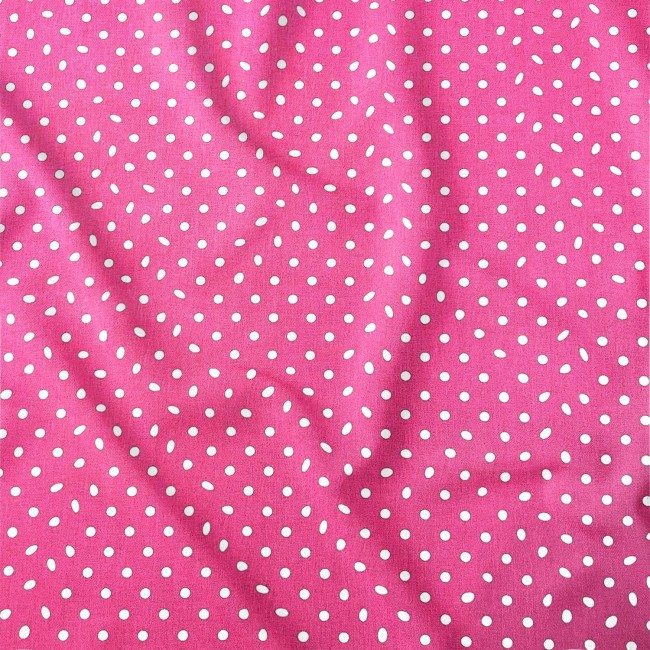 Cotton Fabric - Raspberry Dots 7 mm