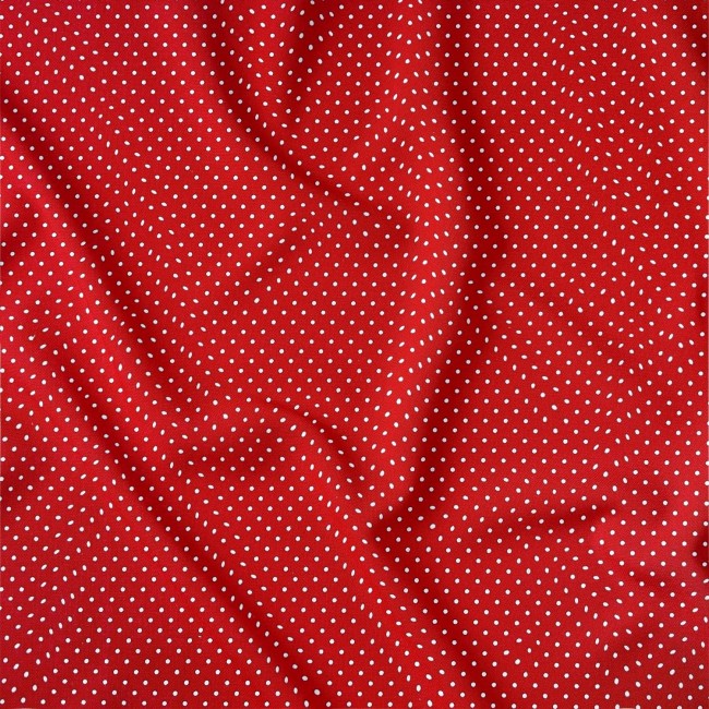 Bavlnená látka - červené bodky 2 mm
