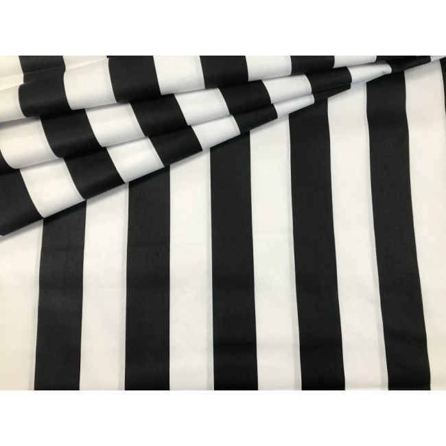 Cotton Fabric - Thick Black and White Stripes