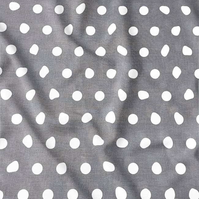 Cotton Fabric - Grey Dots 2.5 cm