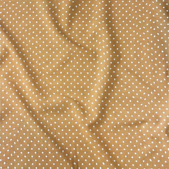 Cotton Fabric - Mustard Dots 4 mm