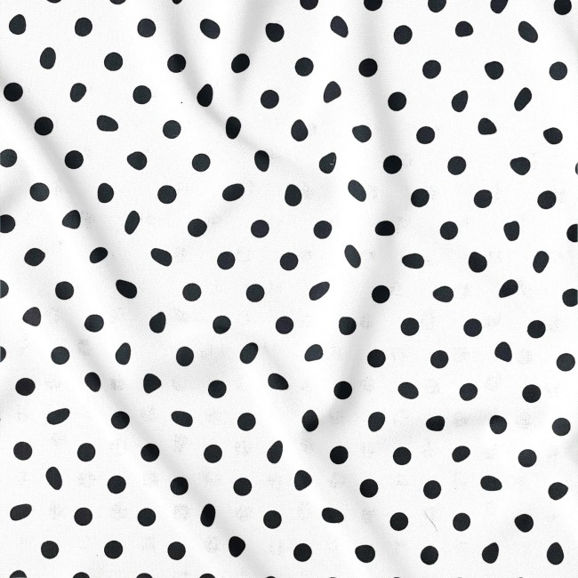 Cotton Fabric - Black Dots 4 mm
