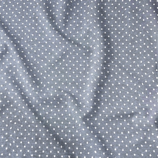 Cotton Fabric - Grey Dots 7 mm