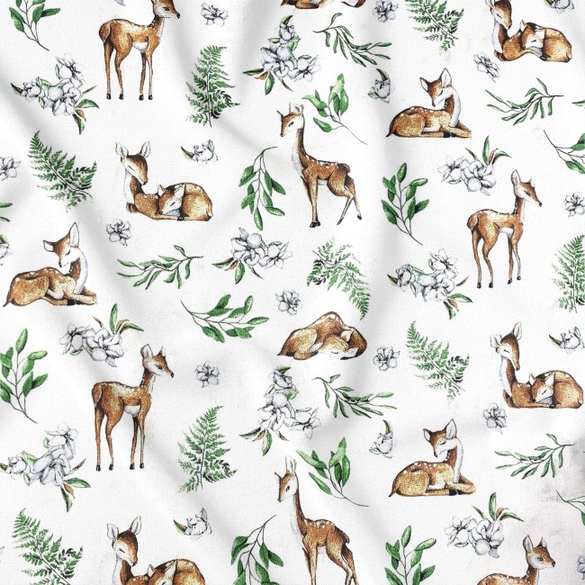 Cotton Fabric - Forest Animals Deer