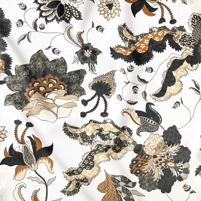 Cotton Fabric - Oriental pattern, Gold