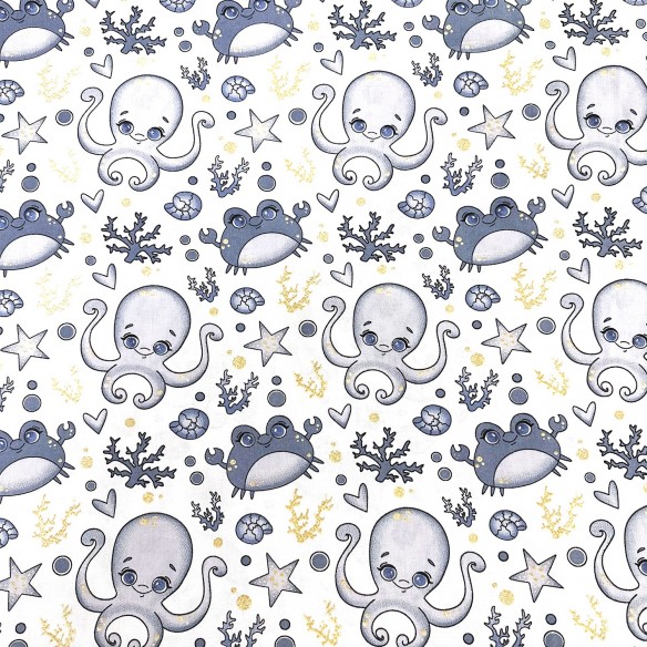 Cotton Fabric - Octopus