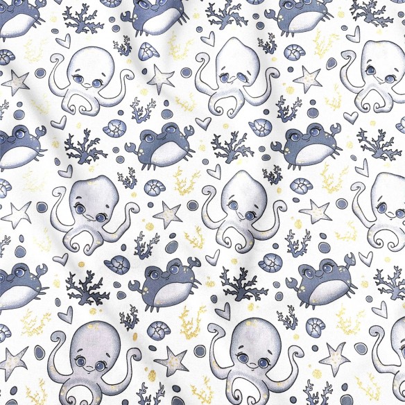 Cotton Fabric - Octopus