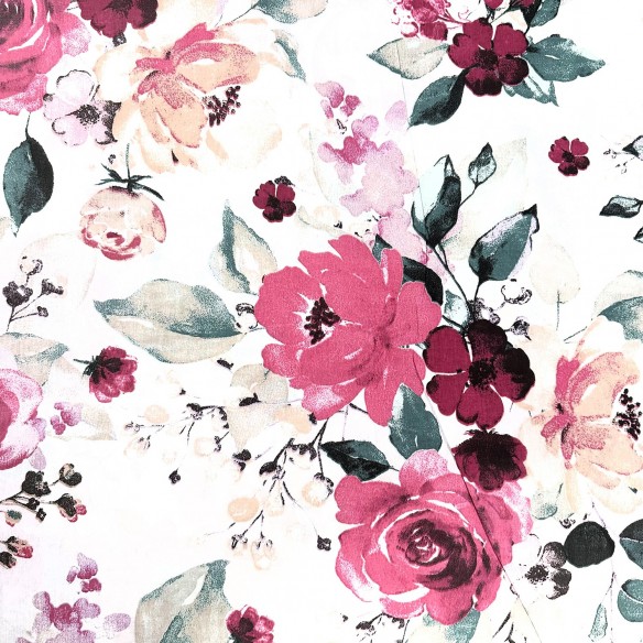 Cotton Fabric - Painted roses