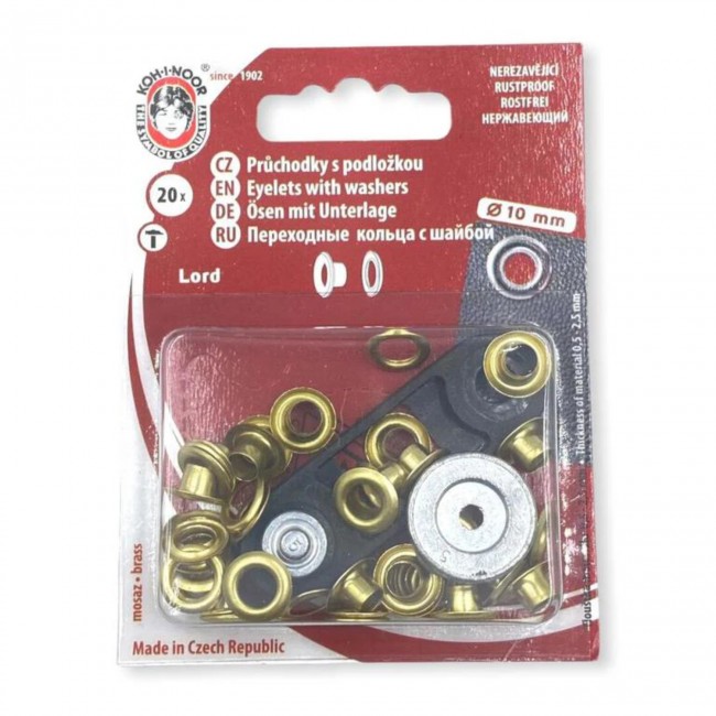 Eyelets with washers 5 - 10 mm - gold...