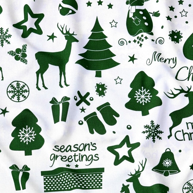 Cotton Fabric - Christmas greetings,...