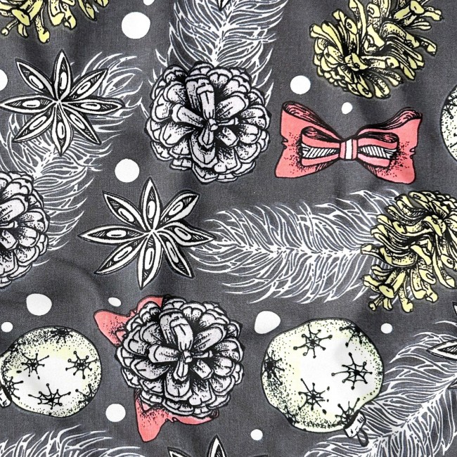 Cotton Fabric - Christmas Balls, Baw...