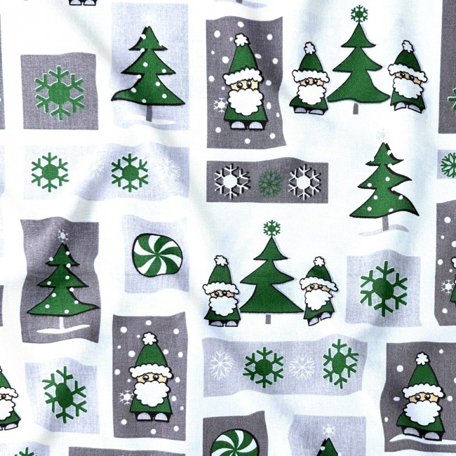 Cotton Fabric - Christmas Patchwork,...