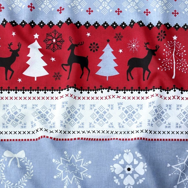Bavlnená látka - Vianočný sveter Sobí...
