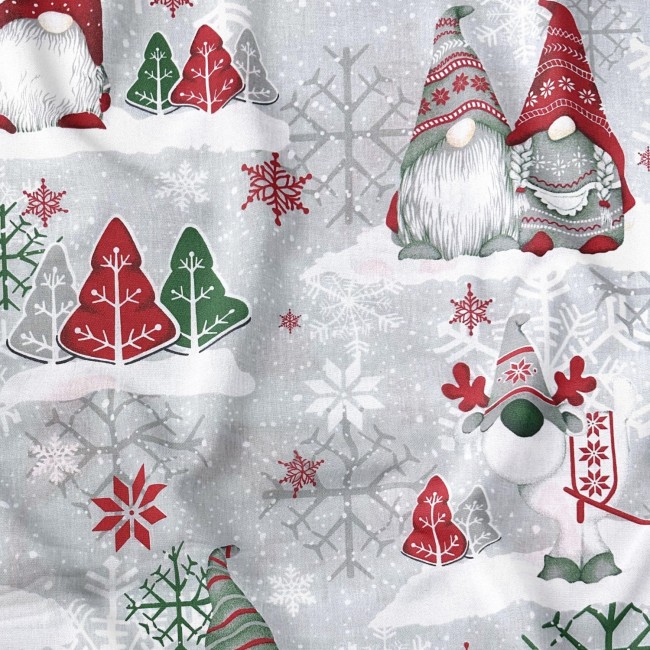 Cotton Fabric - Christmas Red and...