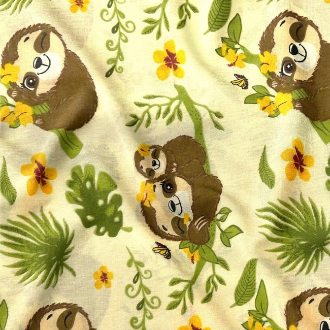 Cotton Fabric - Sloths