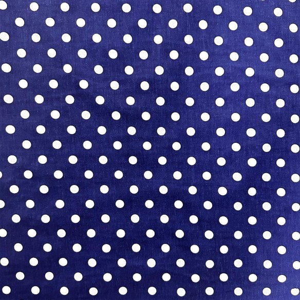 Cotton Fabric - White Dots on Navy Blue 1 cm