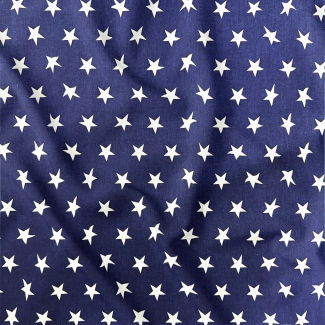 Cotton Fabric - Stars on Navy Blue