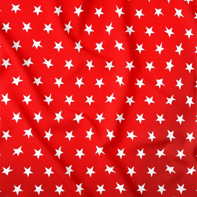 Bavlněná látka - hvězdy na červené