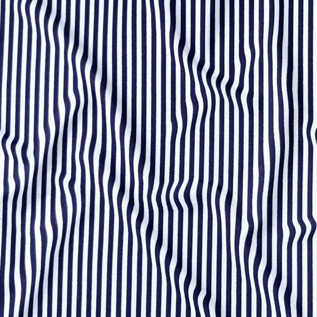 Cotton Fabric - Navy Blue Stripes 3 mm