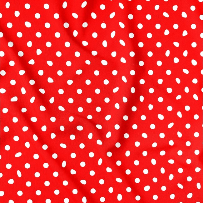 Bavlněná látka - červené puntíky 1 cm