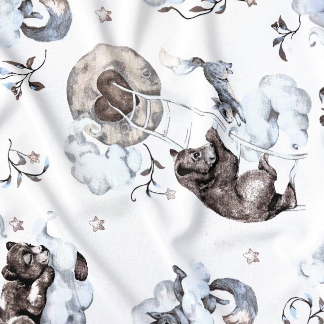 Cotton Fabric - Teddy Bears on the moon