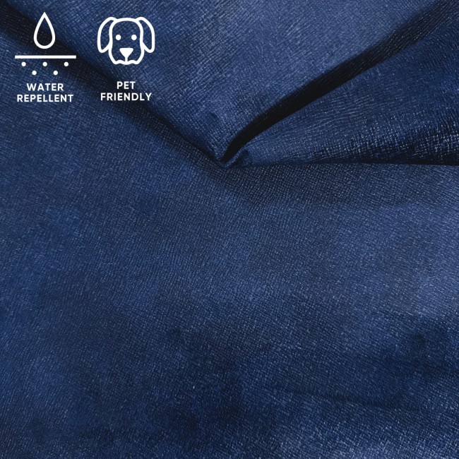 Upholstery Fabric Terra Velour - Dark Navy Blue
