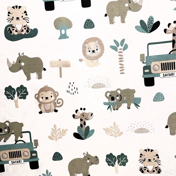 Bavlnená látka - Baby Safari