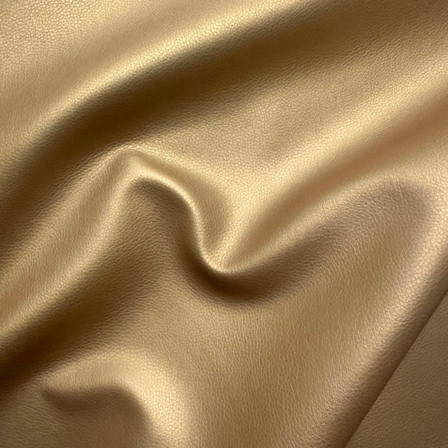 Upholstery Fabric PU Metallized Leather - Gold