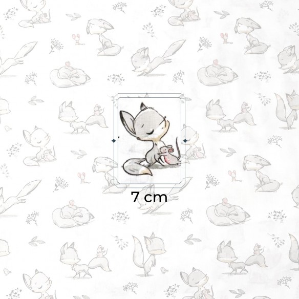 Cotton Fabric - Fox and mouse