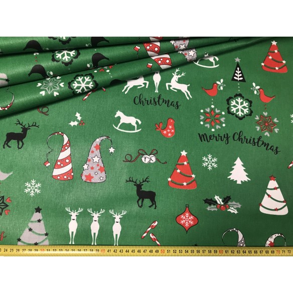 Cotton Fabric - Christmas Green