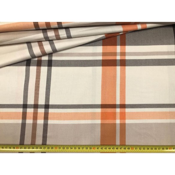 Cotton Fabric - Big Beige Grid