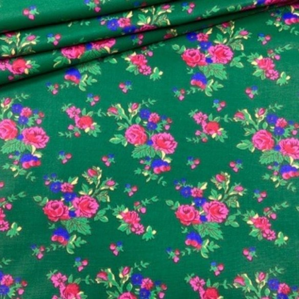 Cotton Fabric - Highland Flowers Green