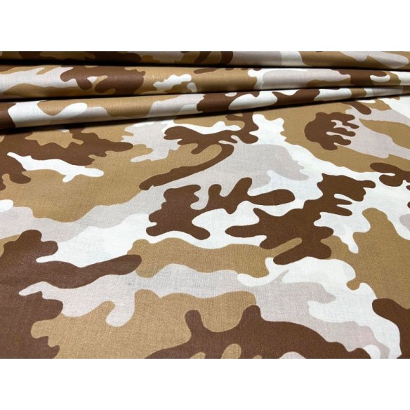 Cotton Fabric - Military Sand Camo