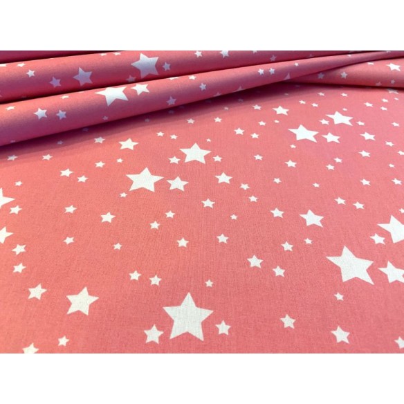 Cotton Fabric - Galaxy Stars on Pink