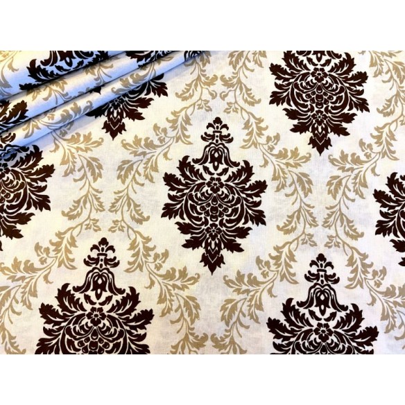 Cotton Fabric - Brown-Gold Glamour