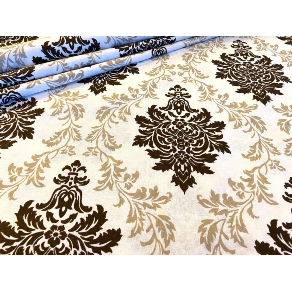 Cotton Fabric - Brown-Gold Glamour
