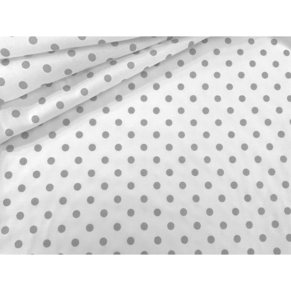 Cotton Fabric - Medium Grey Dots on White
